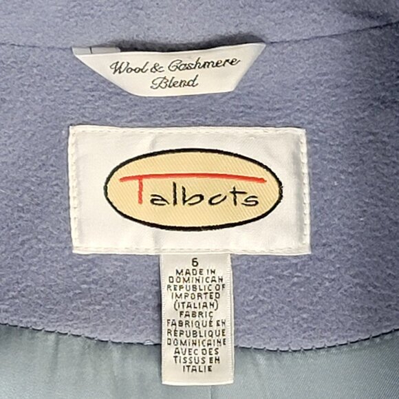 Women's Pale Blue Wool Cashmere Blend Double Breasted Peacoat - 6 - Picture 12 of 13